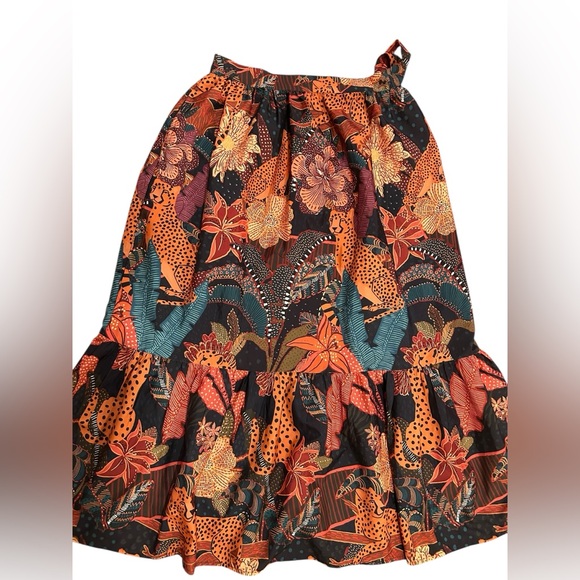Rachel Zoe Floral Leopard Print maxi  Skirt - Picture 1 of 2
